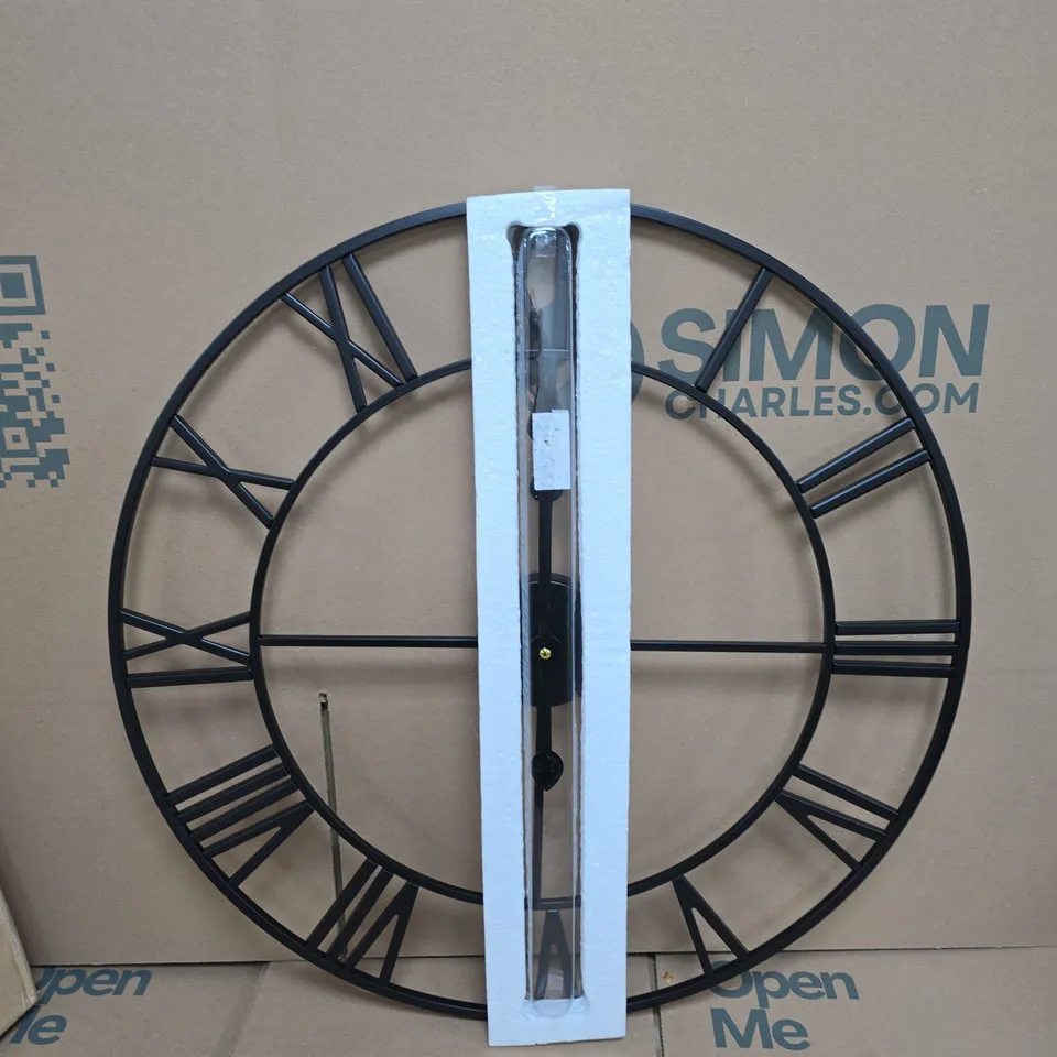 ROUND METAL SKELETON WALL CLOCK WITH ROMAN NUMERALS – SIL-302 (AJ IMPEX)