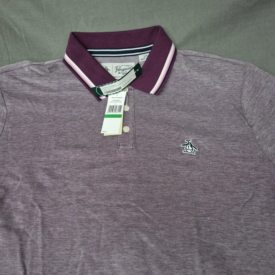 ORIGINAL PENGUIN PURPLE POLO SHIRT – MEN'S UK LARGE