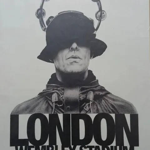 LIAM GALLAGHER COMEMORATIVE LONDON WEMBLEY STADIUM POSTER - 30.07.2025 LIMITED EDITION PRINT 11/50 SIGNED BY SRTIST STEVE GOODISON