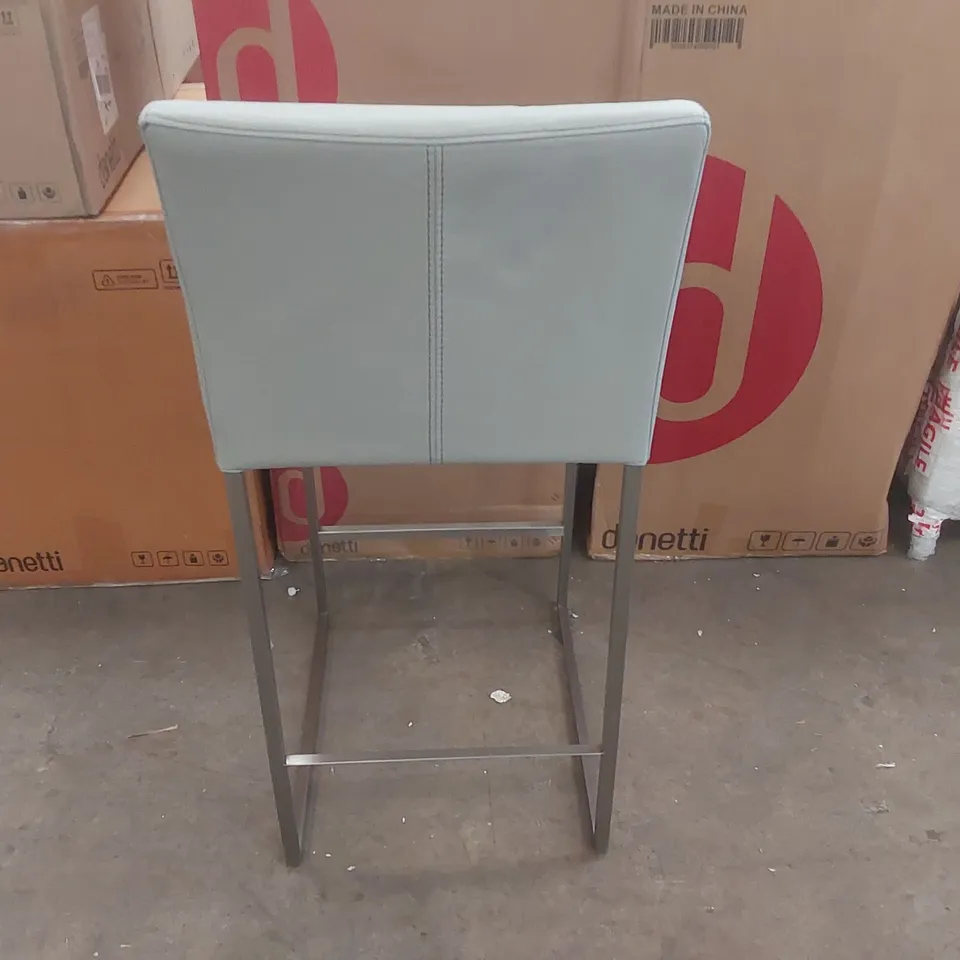 DANETTI MONTI LIGHT GREY LEATHER BAR STOOL