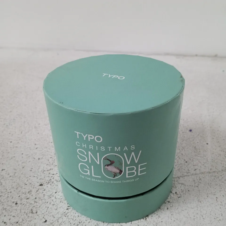 BOXED TYPO CHRISTMAS SNOW GLOBE