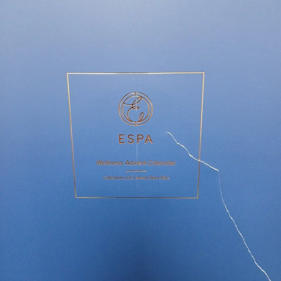 ESPA WELLNESS ADVENT CALENDAR – BLUE BOX INCLUDING OPTIMAL HAIR SHAMPOO AND CONDITIONER, BATH MILK, HAIR AND SCALP MUD ETC