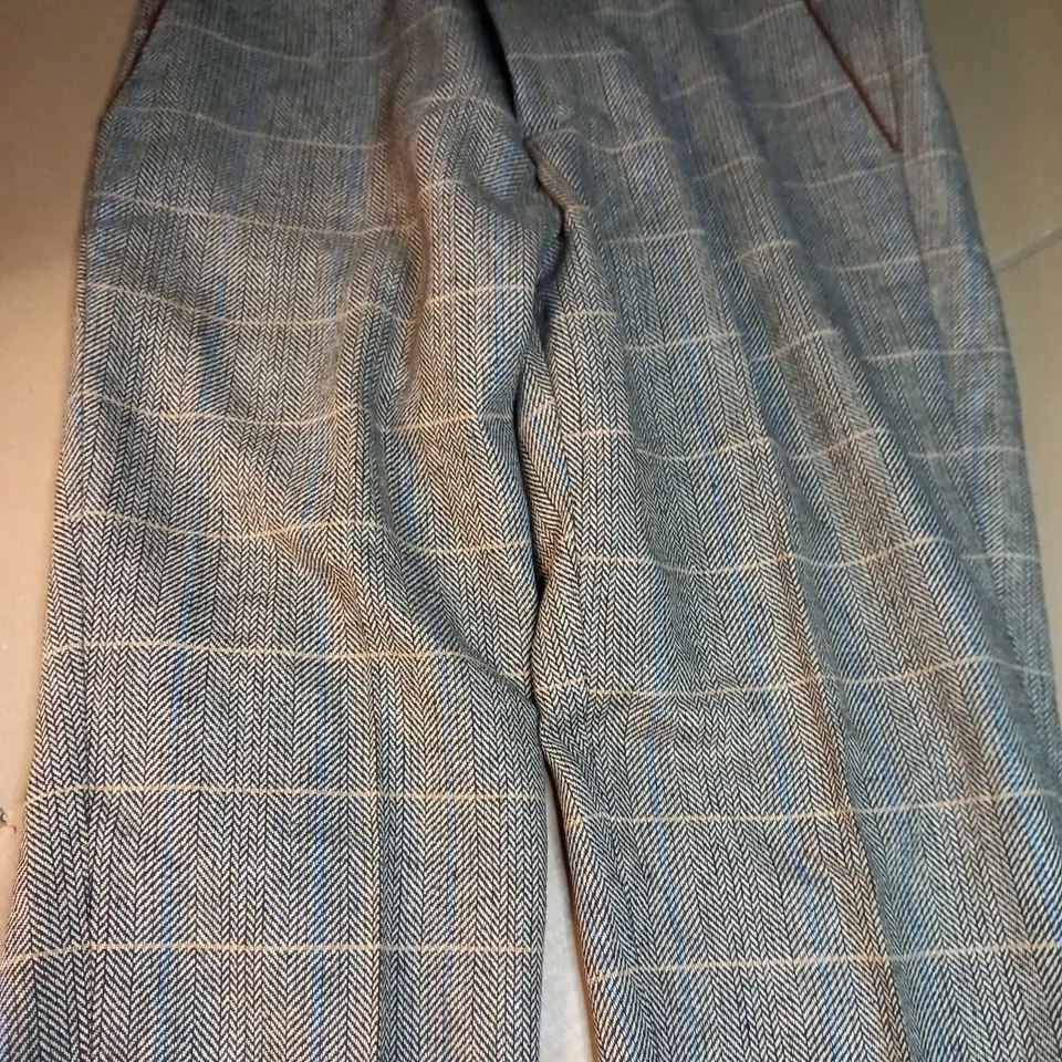 DESIGNER BROWN/TAN SUIT TROUSERS - SIZE 32L
