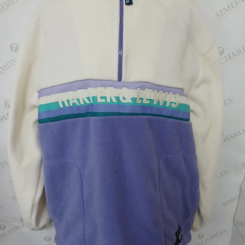 HARPER & LEWIS MULTICOLOURED 1/2 ZIP FLEECE SIZE MEDIUM