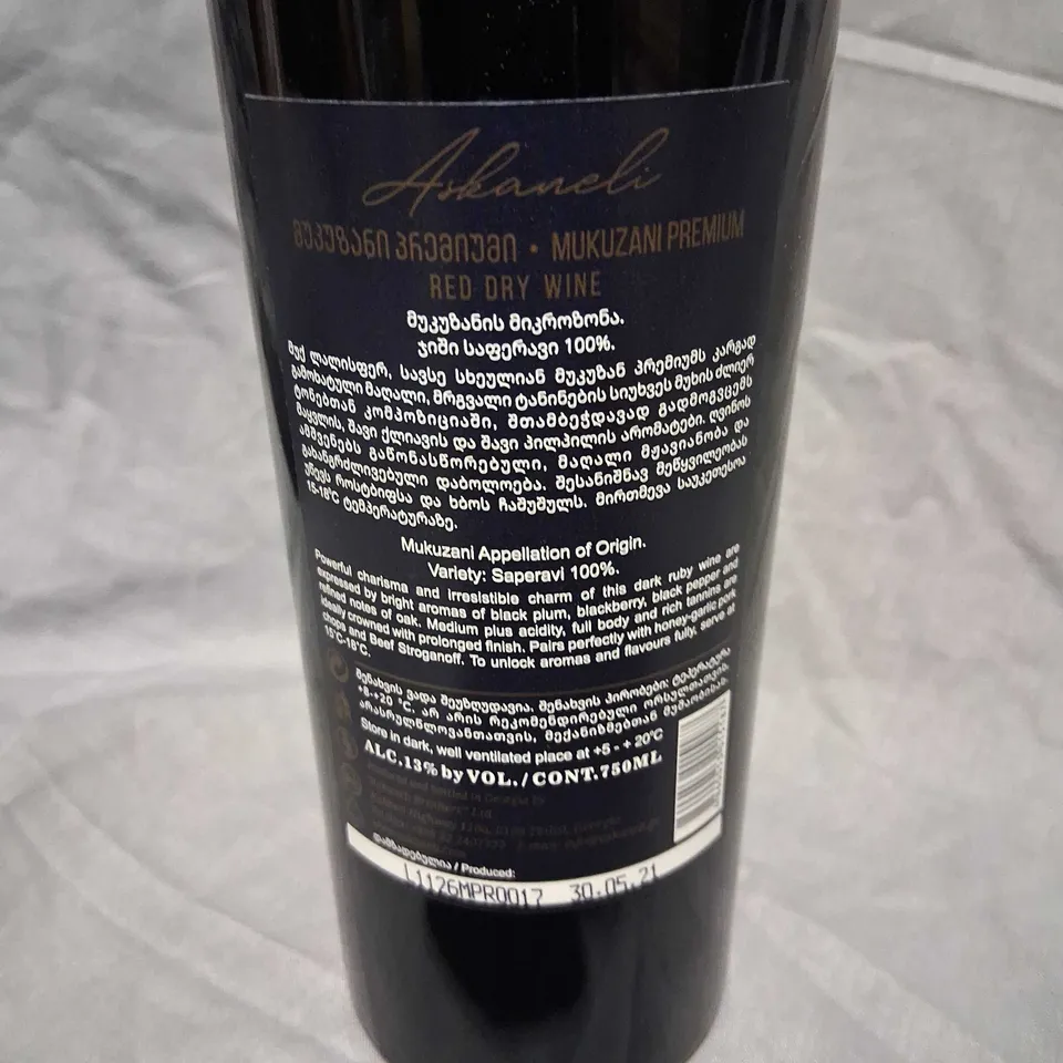 ASKANELI MUKUZANI PREMIUM – AUTHOR'S COLLECTION RED DRY WINE, GEORGIA