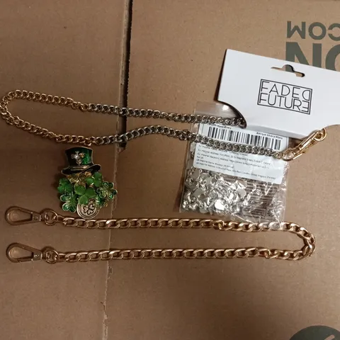 APPROXIMATELY 18 ASSORTED JEWELLERY ITEMS TO INCLUDE CHAINS, WATCHES, EARRINGS, ETC