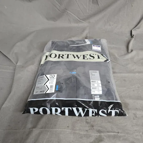 PORTWEST WX3 TROUSERS IN METAL GREY WITH KNEEPADS SIZE 34" REGULAR