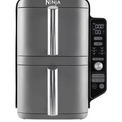 BOXED NINJA DOUBLE STACK XL 2-DRAWER 9.5L AIR FRYER GREY SL400UK - GREY (1 BOX)