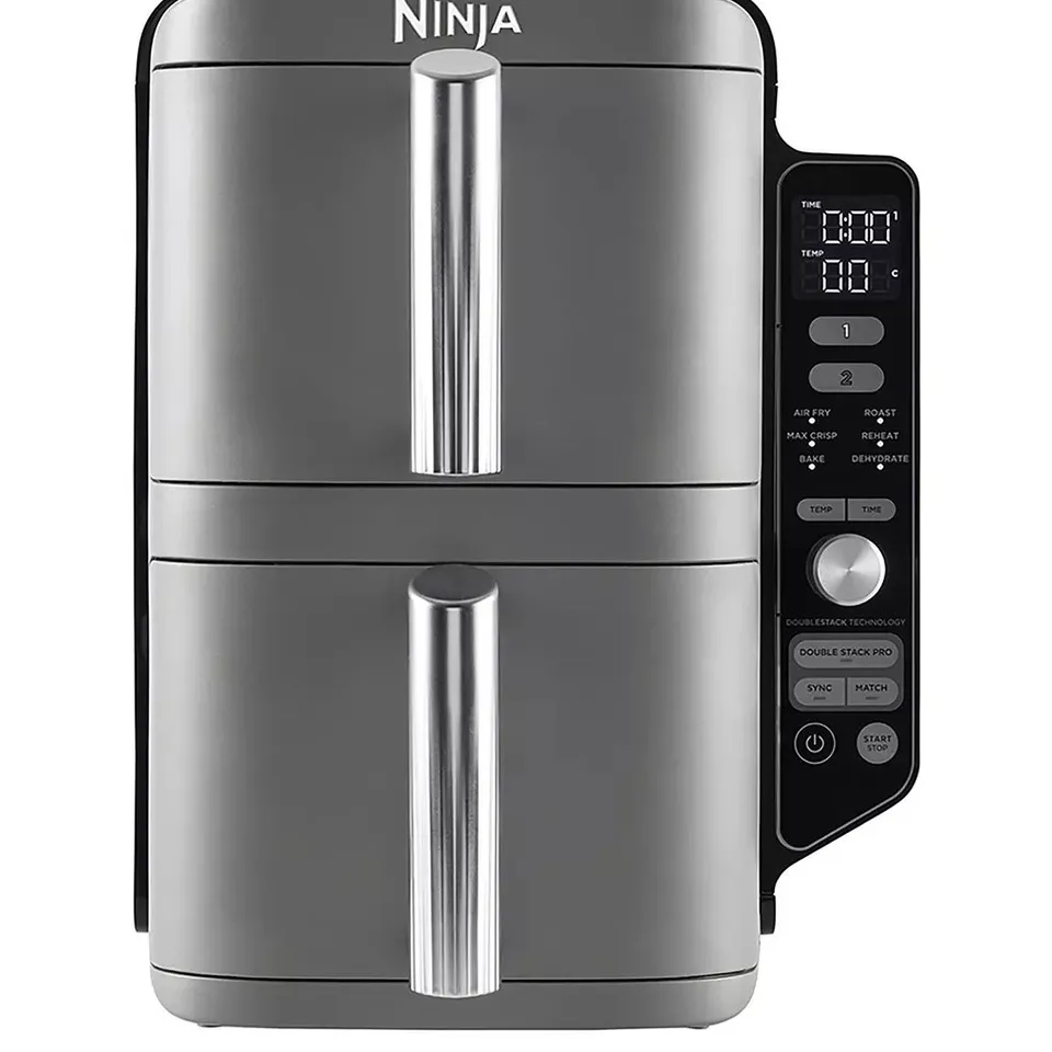 BOXED NINJA DOUBLE STACK XL 2-DRAWER 9.5L AIR FRYER GREY SL400UK - GREY (1 BOX)