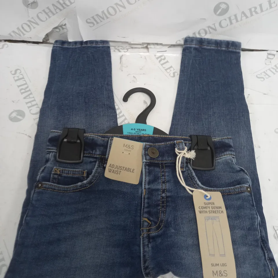 M&S ADJUSTABLE WAIST SUPER COMFY DENIM WITH STRETCH