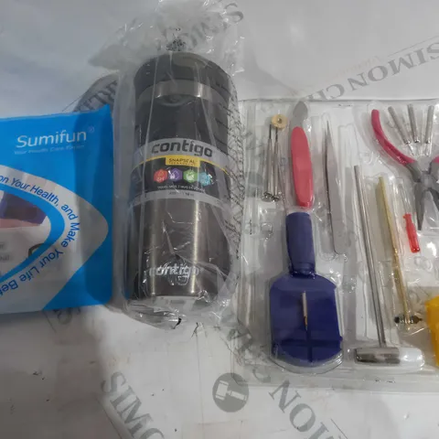 APPROX 20 HOUSEHOLD ITEMS TO INCLUDE SUMIFUN FINGER SPLINT, TRAVEL MUG, TOOL SET