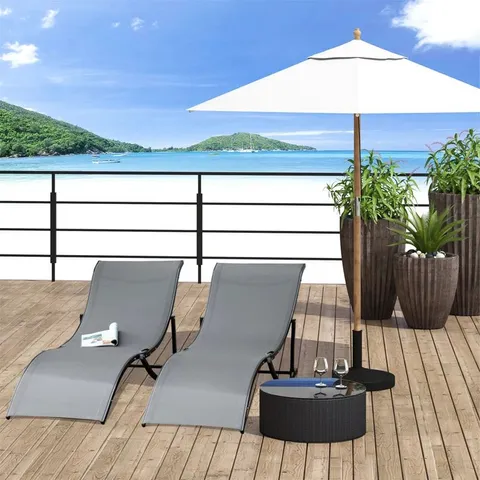 BOXED AYMELIA 165CM LONG RECLINING SINGLE CHAISE (1 BOX)