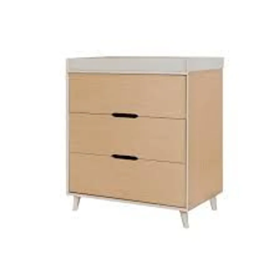 BOXED TUTTI BAMBINI FIKA CHEST CHANGER - LIGHT OAK AND WHITE SAND FINISH (2 BOXES)