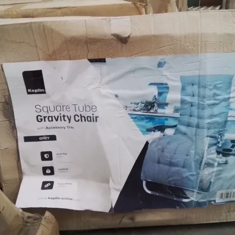 BOXED KEPLIN SQUARE TUBE GRAVITY CHAIR -GREY-
