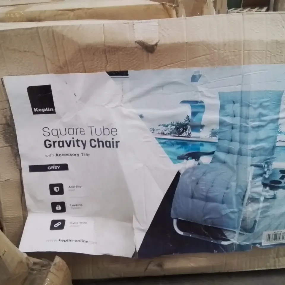 BOXED KEPLIN SQUARE TUBE GRAVITY CHAIR -GREY-