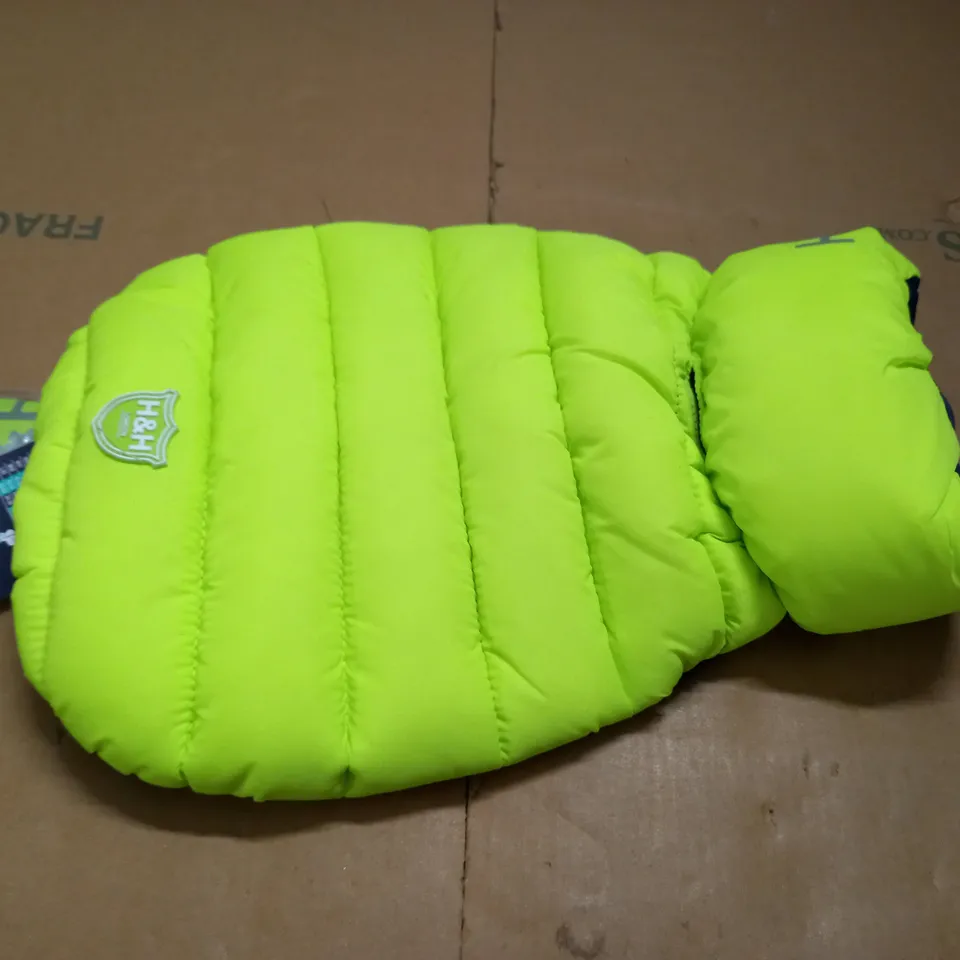 HUGO & HUDSON BRIGHT GREEN REVERSIBLE PUFFER VEST DOG JEACKET - XS-30