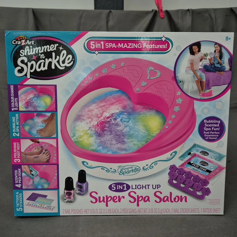 BOXED SHIMMER N SPARKLE 5 IN 1 LIGHT UP SUPER SPA SALON RRP £24.99