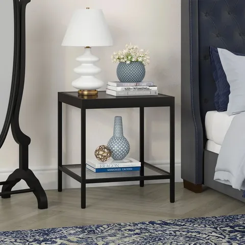 BOXED SERAL SIDE TABLE - BLACK