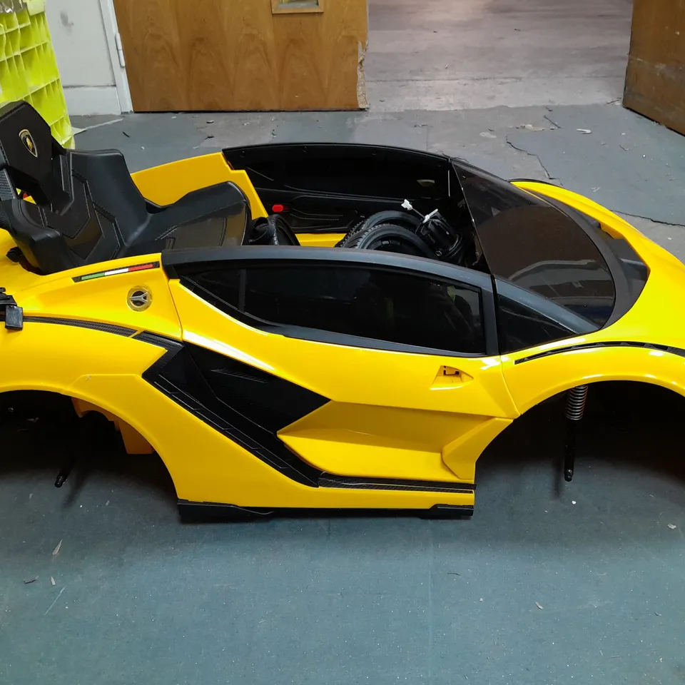 HYPER TOY CO LAMBORGHINI SIAN FKP 37 ELECTRIC RIDE ON - YELLOW