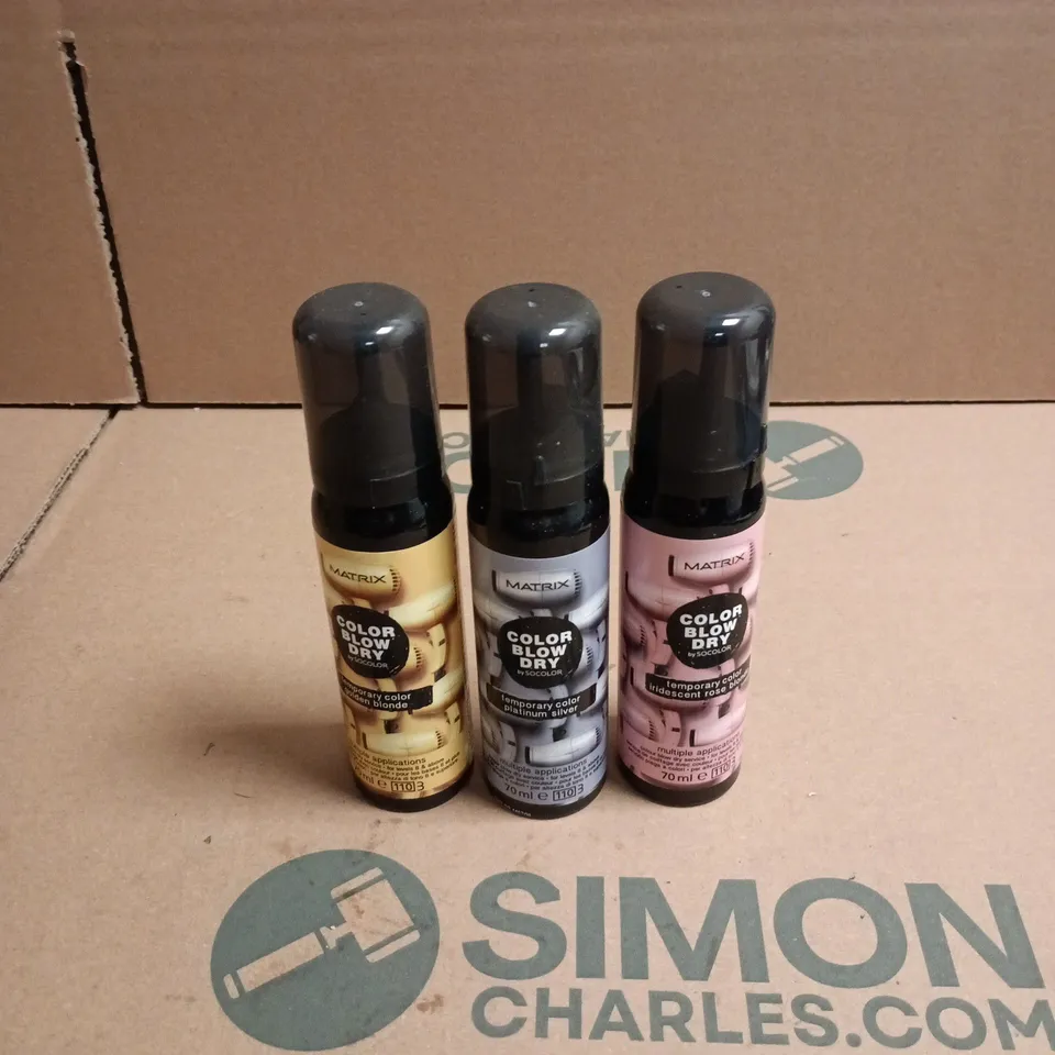 APPROXIMATELY 22 X ASSORTED MATRIX HAIR CARE PRODUCTS TO INCLUDE TEMP COLOUR IRIDESCENT ROSE BLONDE, TEMP COLOUR PLATINUM SILVER ETC