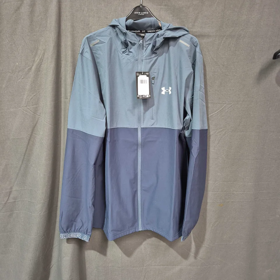 UNDER ARMOUR JACKET – TWO-TONE BLUE, SIZE XL, NEW WITH TAGS