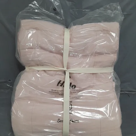 BAGGED SECRET LINEN BLUSH PINK FINN 100% COTTON QUILTED THROW