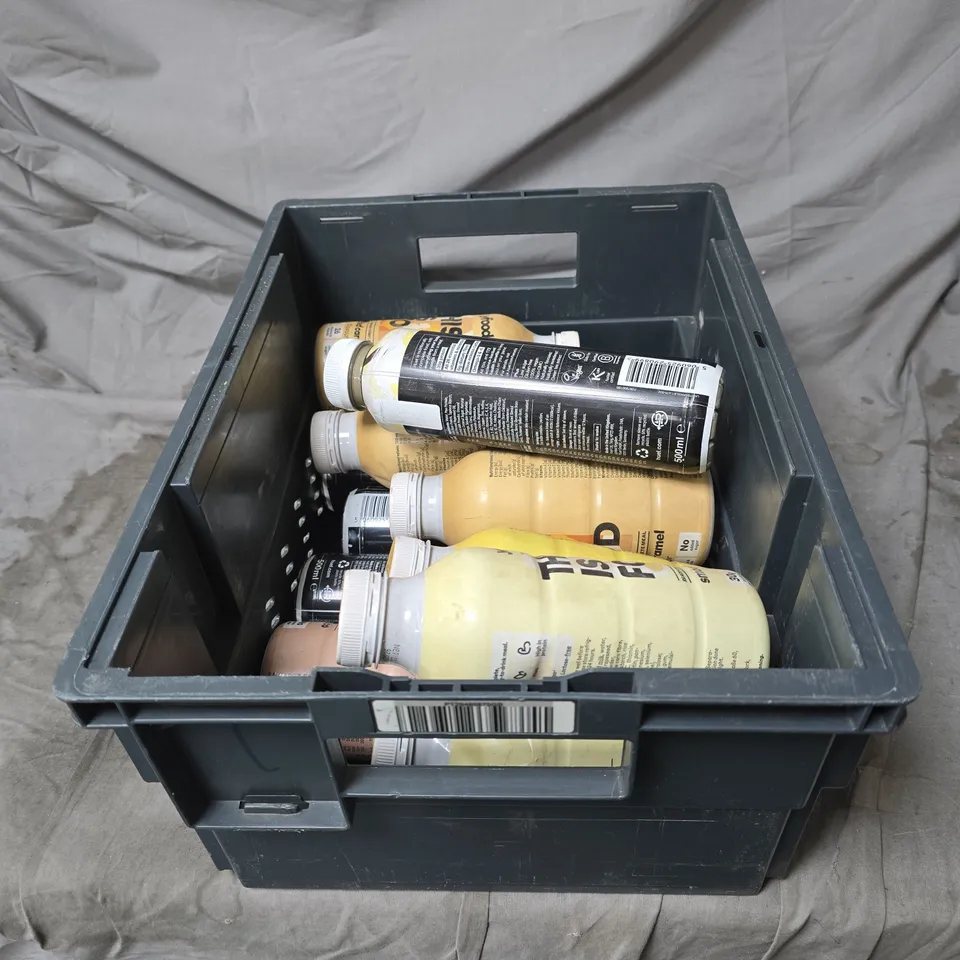 TOTE OF APPROXIMATELY 11 ASSORTED FOOD AND DRINK ITEMS TO INCLUDE YFOOD THIS IS FOOD SMOOTH VANILLA FLAVOUR, HUEL VANILLA BLACK EDITION ETC