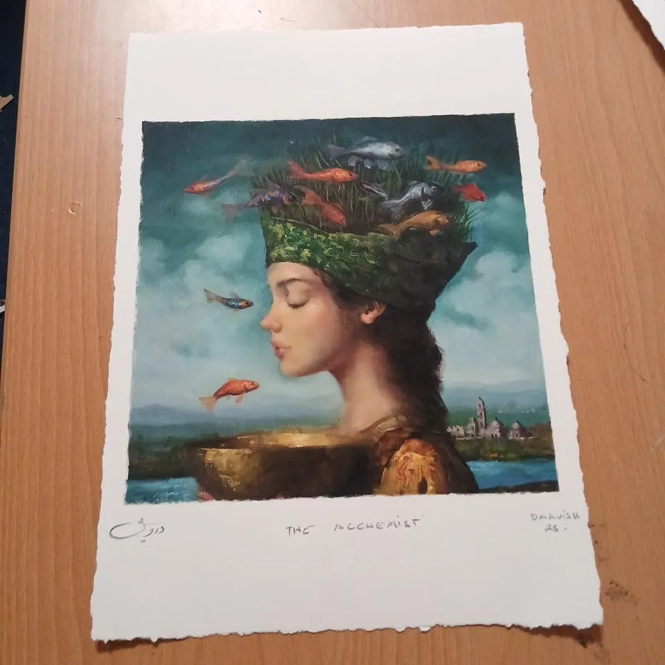DARVISH 'THE ALCHEMIST' SIGNED PRINT 36 X 26CM