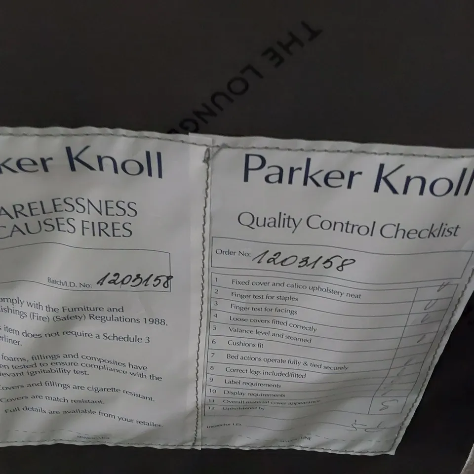 QUALITY BRITISH MADE PARKER KNOLL RECTANGULAR FOOTSTOOL GREY FABRIC 