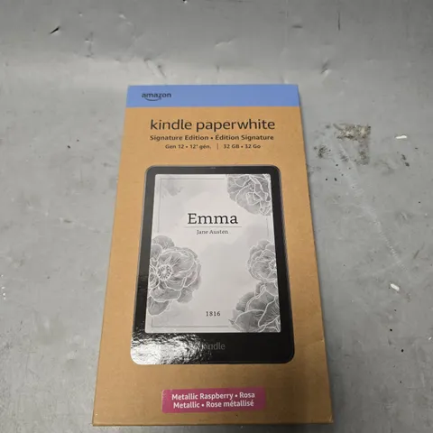BOXED AMAZON KINDLE PAPERWHITE GEN 12 IN METALLIC RASPBERRY 