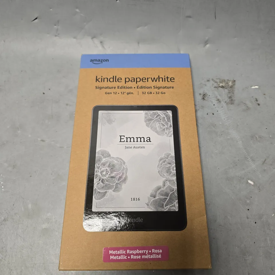 BOXED AMAZON KINDLE PAPERWHITE GEN 12 IN METALLIC RASPBERRY 