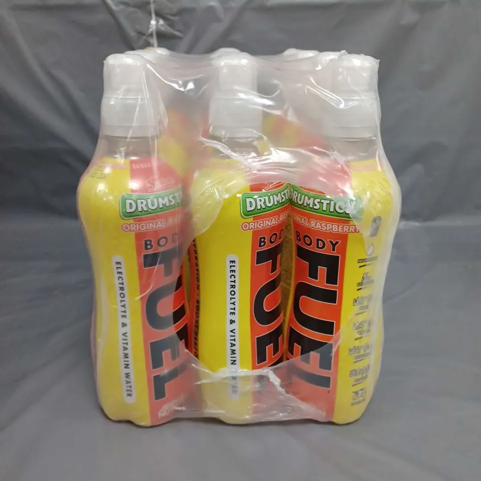 LOT OF 12 DRUMSTICKS BODY FUEL RASPBERRY FLAVOUR DRINKS
