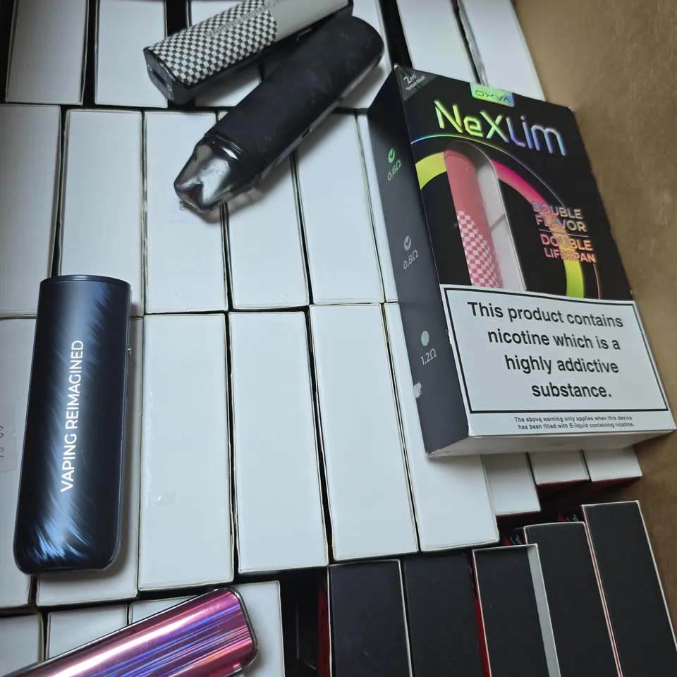 BOX OF APPROXIMATELY 30 ASSORTED OXVA E CIG ITEMS