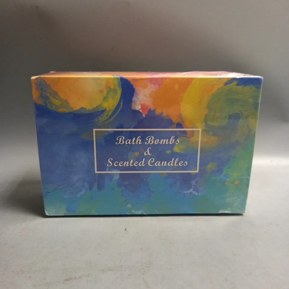 BOXED AND SEALED BATH BOMBS AND SCENTED CANDLES SET
