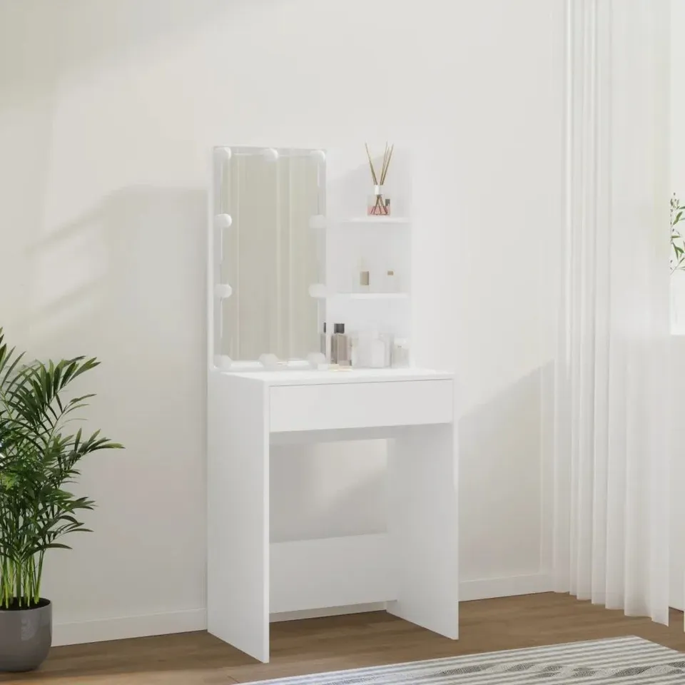 BOXED JOSLYNE DRESSING TABLE WITH MIRROR - WHITE (1 BOX)