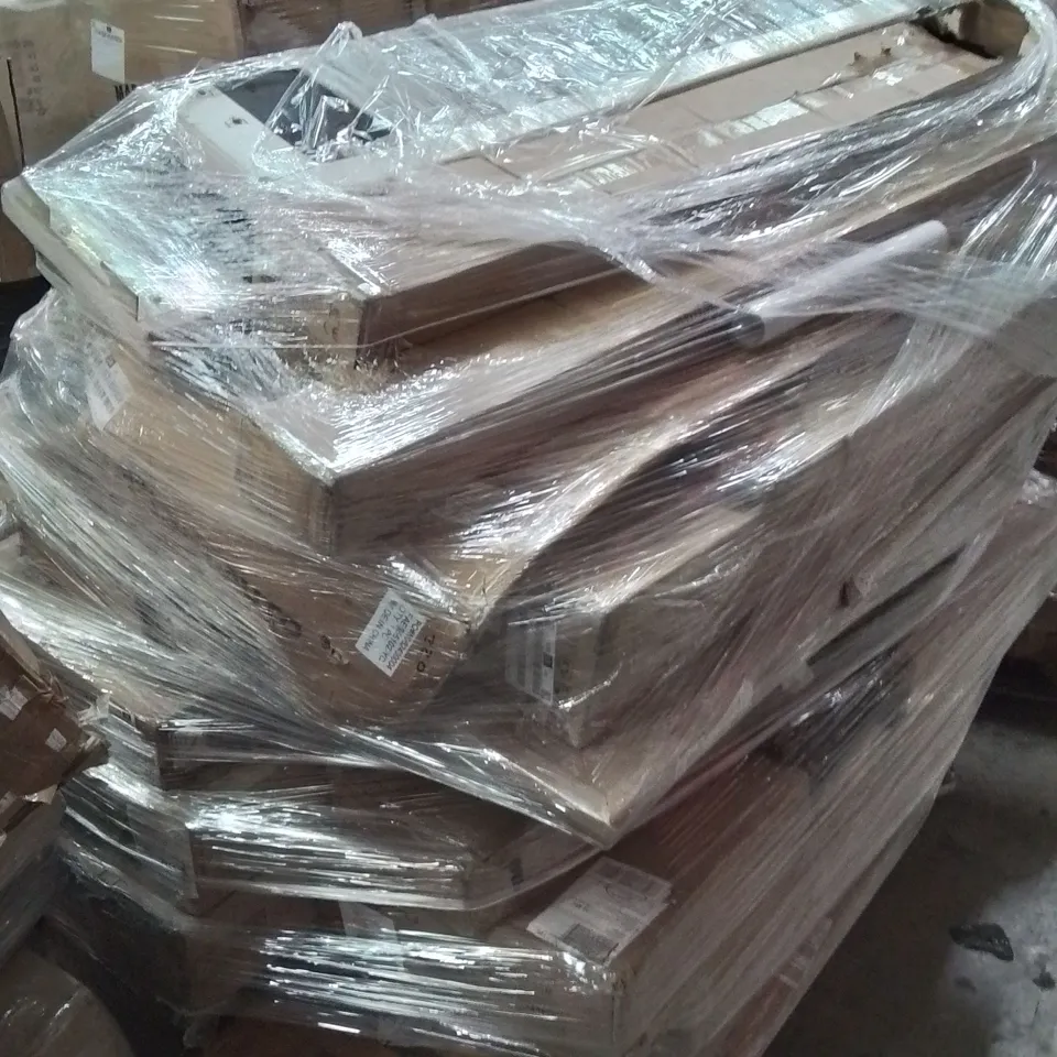 PALLET CONTAINING VARIOUS ASSORTED BOXED ITEMS TO INCLUDE,  HAND RAILS, FURNITURE, PARASOL AND LOTS MORE UNMARKED BOXED ITEMS 