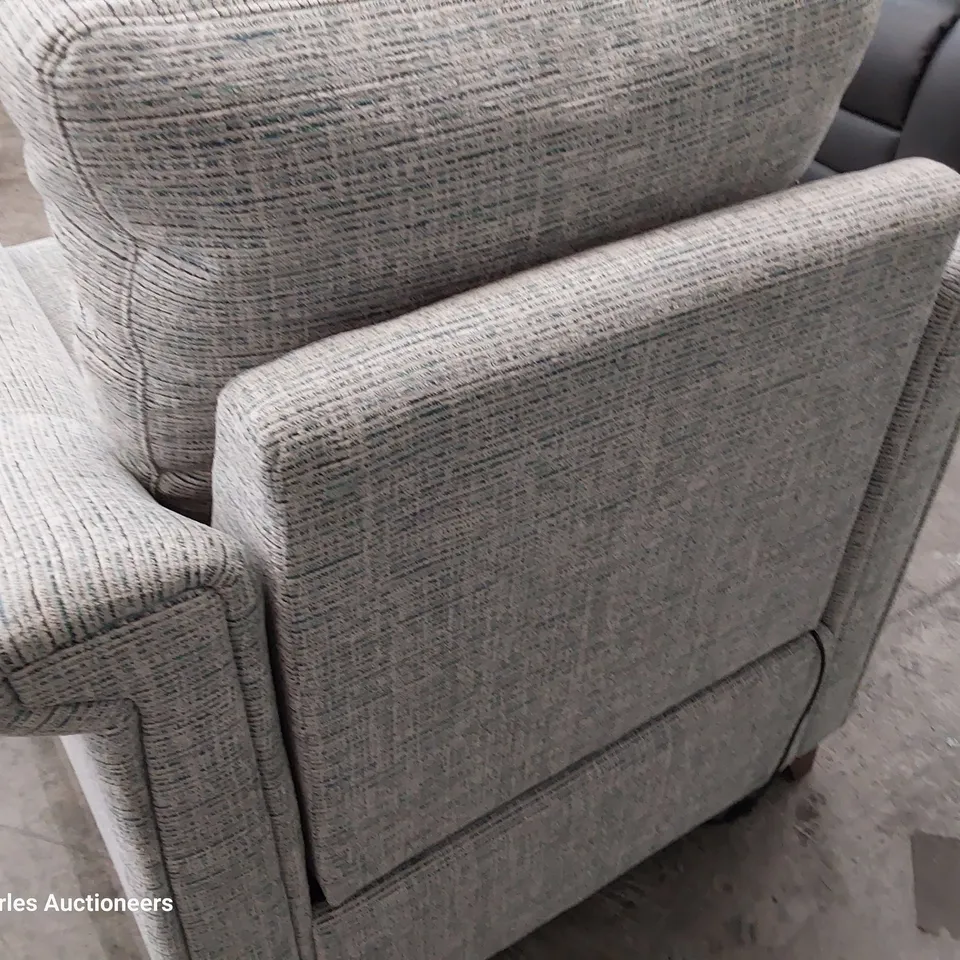 QUALITY BRITISH DESIGNER G PLAN RILEY POWER RECLINING EASY CHAIR MOOR SEA FABRIC 