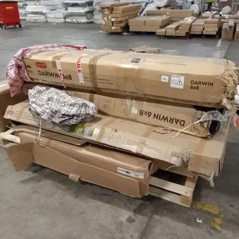 PALLET OF ASSORTED INCOMPLETE DESIGNER SHED PARTS AND PIECES 