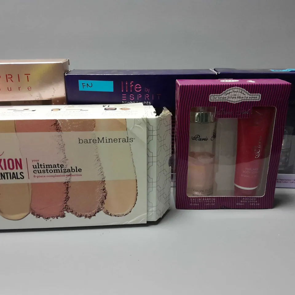 5 BOXED HEALTH AND BEAUTY SETS TO INCLUDE LIFE ESPIRIT WOMENS SET, BAREMINERALS FLAWLESS COMPLEXION ESSENTIALS, PARIS GIRL, ETC