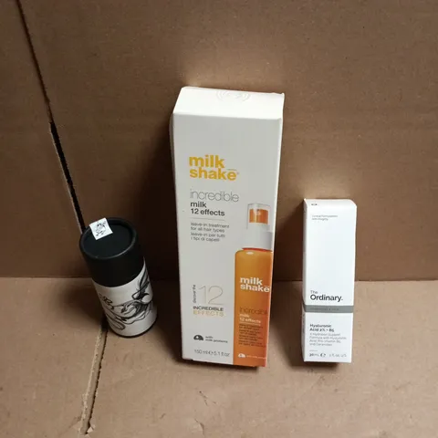 APPROXIMATEY 20 ASSORTED HEALTH AND BEAUTY PRODUCTS TO INCLUDE THE ORDINARY HYALURONIC ACID, THE INK BALM TATTOO BALM, MILK SHAKE LEAVE IN HAIR TREATMENT ETC