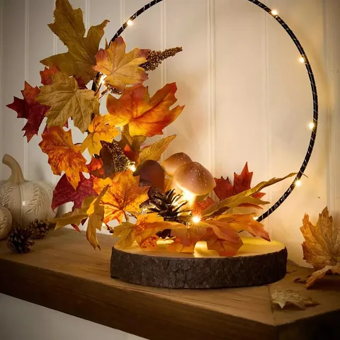 AUTUMNAL HOOP LIT TABLE TOP DECORATION