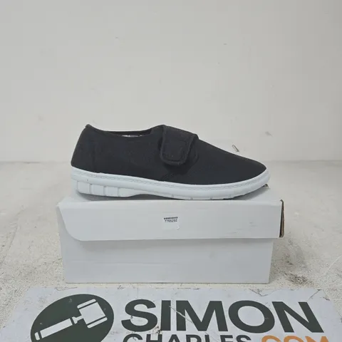 Black Velcro Strap Slip-On trainers size 8