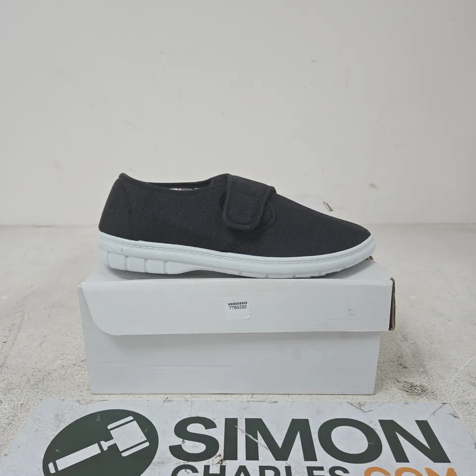 Black Velcro Strap Slip-On trainers size 8
