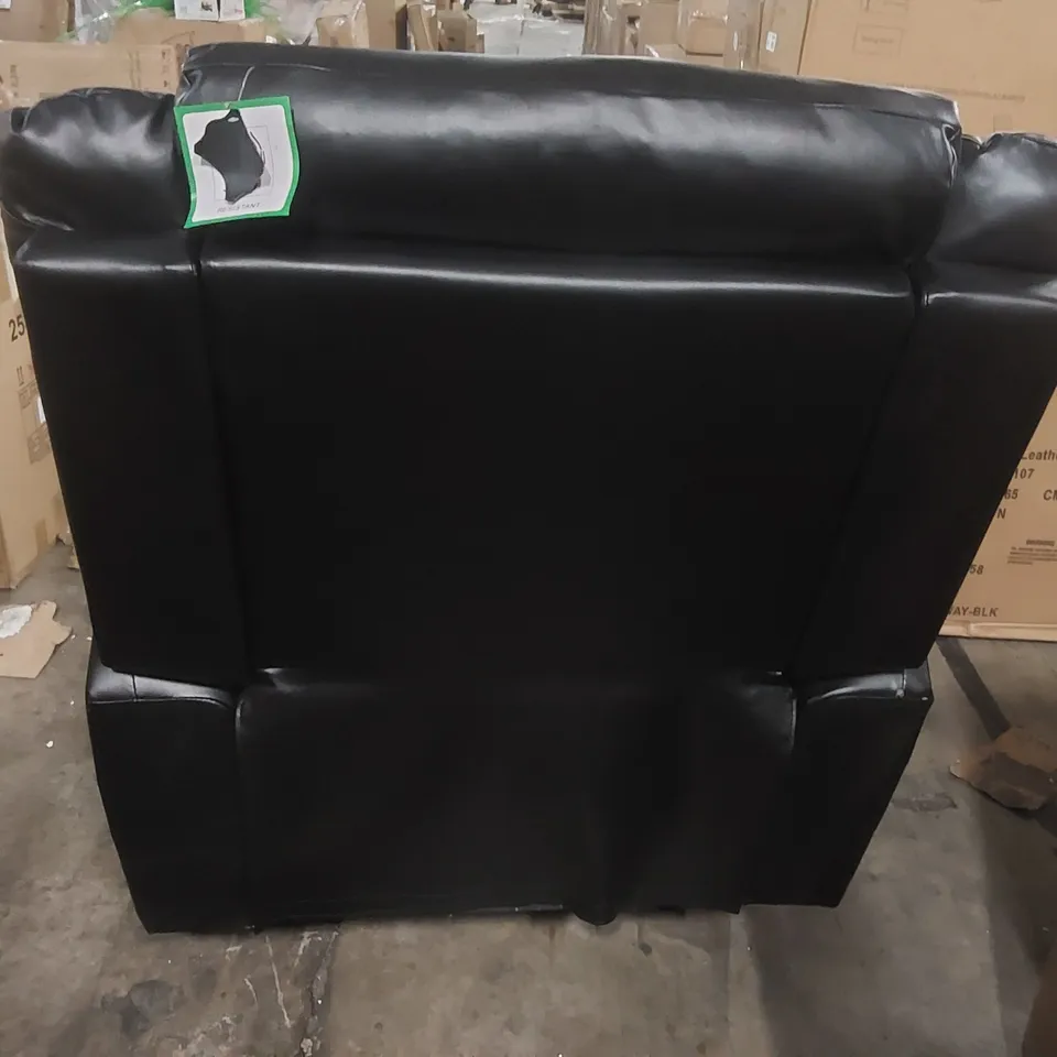 QUALITY DESIGNER FAUX LEATHER MANUAL RECLINING ARMCHAIR