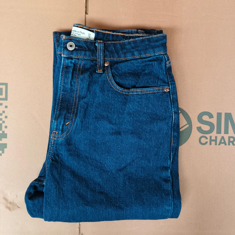 ABERCROMBIE & FITCH VINTAGE STRAIGHT HIGH RISE JEANS IN BLUE SIZE 27/4R