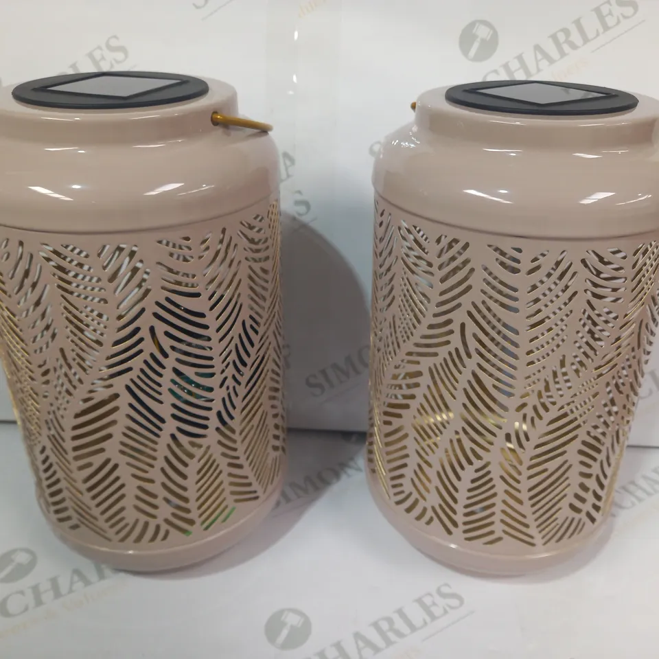 GARDEN REFLECTIONS SET OF 2 PATTERNED SOLAR LANTERNS