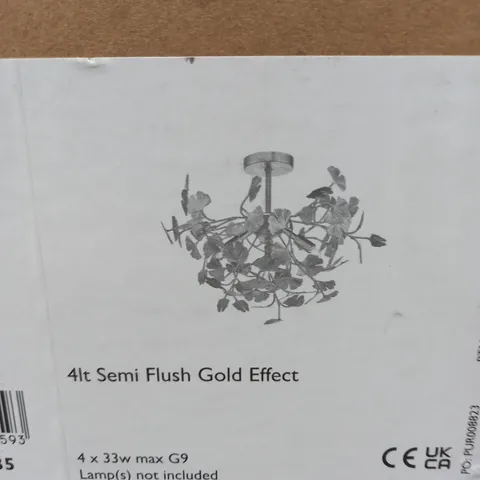 YADIRA 4LT SEMI FLUSH GOLD EFFECT CEILING LIGHT