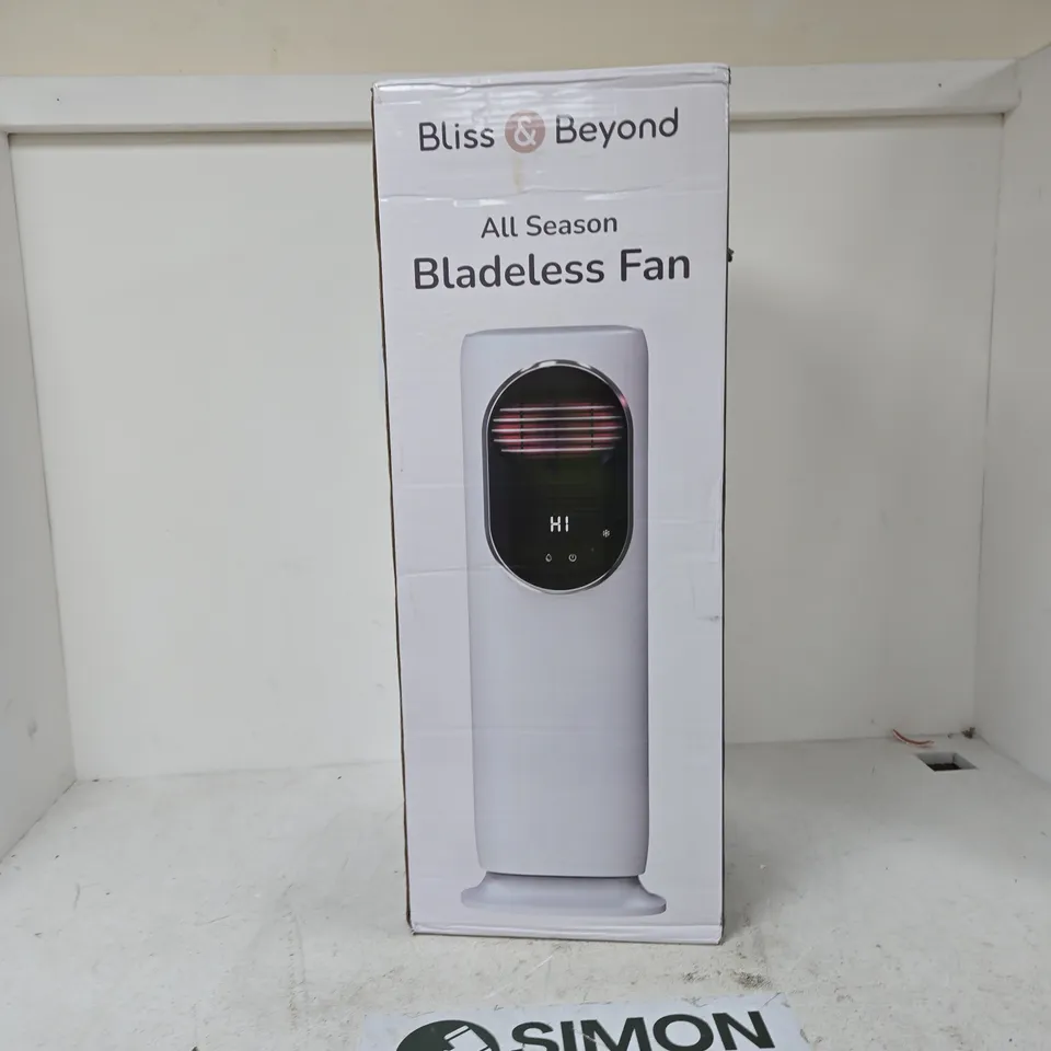 BLISS & BEYOND ALL SEASON BLADELESS FAN – BOXED