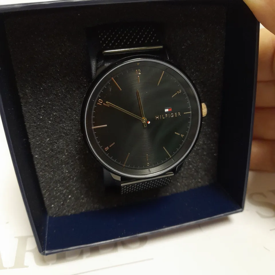 TOMMY HILFIGER HENRIX MEN'S BLACK IP BRACELET WATCH RRP £159