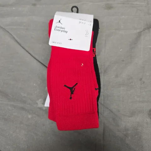 JORDAN EVERYDAY CREW SOCKS - X3 - SIZE 8/11